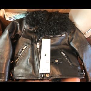 Burberry kids leather jacket
